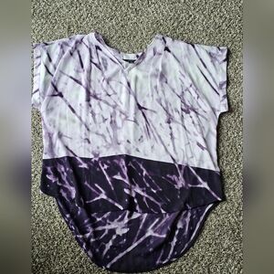 Simply Vera Vera Wang Lavender Marble-Print V-Neck Tunic